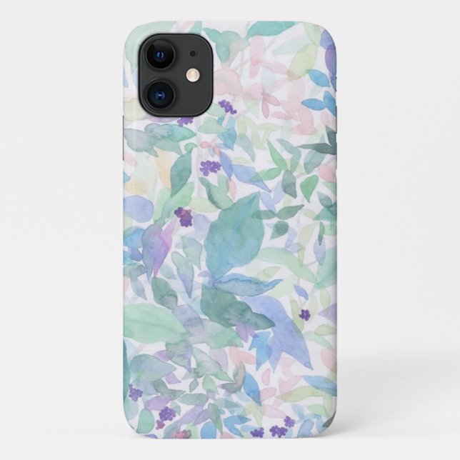 Para iPhone 11 Sombras da Capa de telefone Floral Azul (Verso)