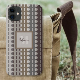 Para iPhone 11 Stripes Pleadas - Capa de telefone de Mão Marrom