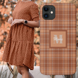 Para iPhone 11 Tartan - Capa de telefone Brown e Terracotta