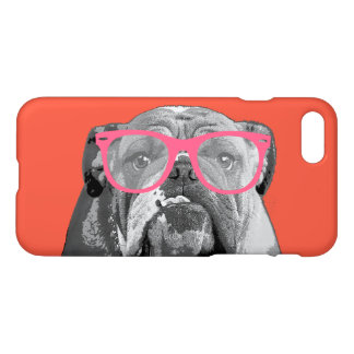 iPhone 8/7 Buldogue com capa de telefone engraçada bonito dos