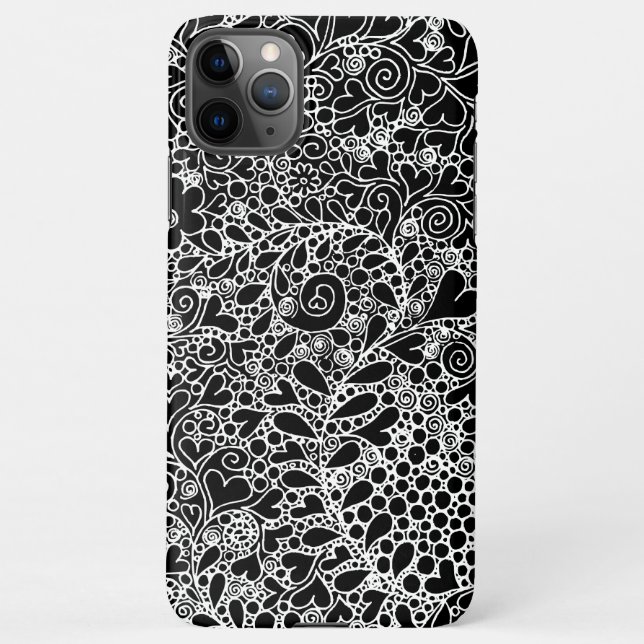 Para iPhone Capa de telefone com design botânico intrincado (Verso)