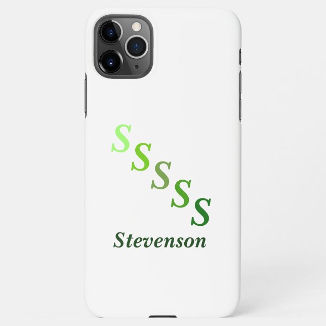 Para iPhone Capa de telefone - Letras e nome verdes escalonado (Verso)