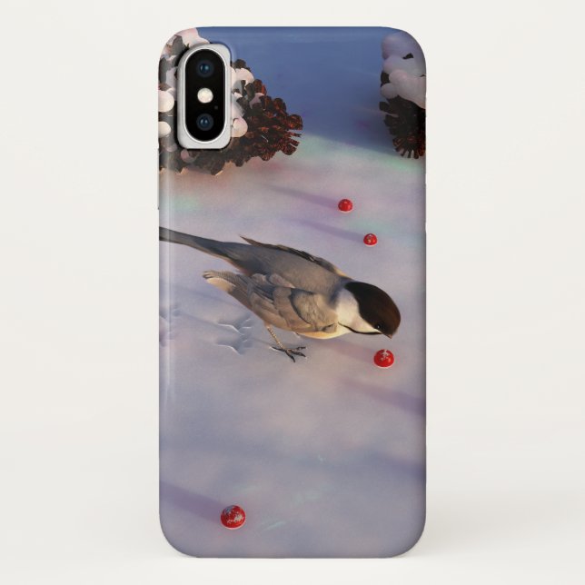 Para iPhone, Case-Mate Capa de iPhone Chickadee Winter (Verso)