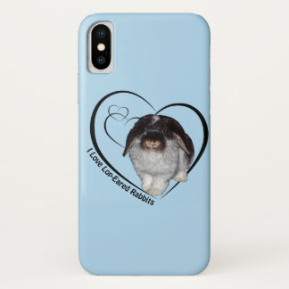Capa Para iPhone X Capa de iPhone X Eu Amo Coelhos de Orelhas Caídas(