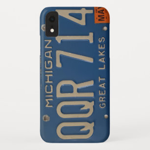 Capa Para iPhone Da Case-Mate Capa de telefone azul da matrícula de Michigan do