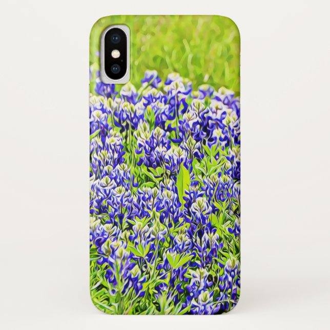 Para iPhone, Case-Mate Capa de telefone de Arte das Flores do Texas Blueb (Verso)