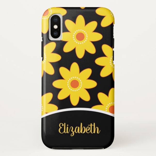 Para iPhone, Case-Mate Capa de telefone de Célula de Flor Amarelo (Verso)