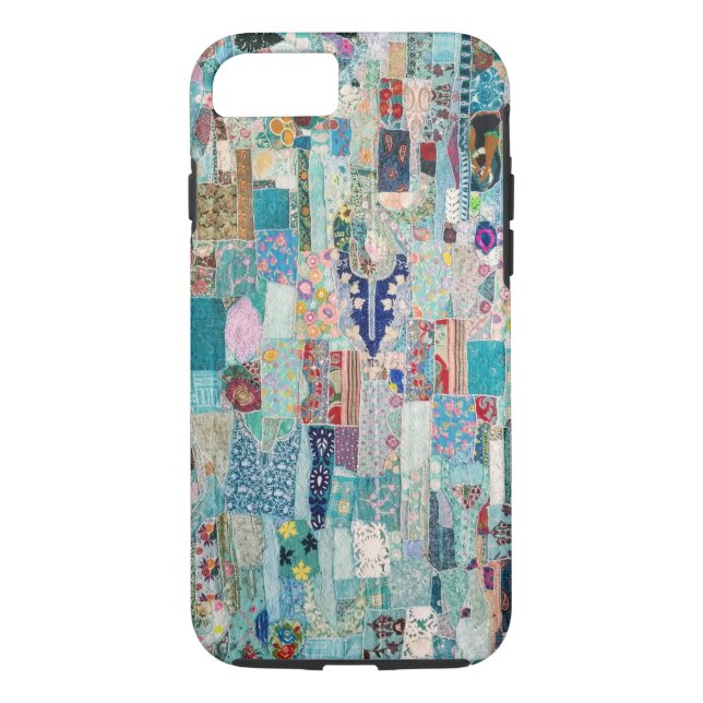 Para iPhone, Case-Mate Capa de telefone de Design de Quilt Tapeçaria Aqua (Verso)