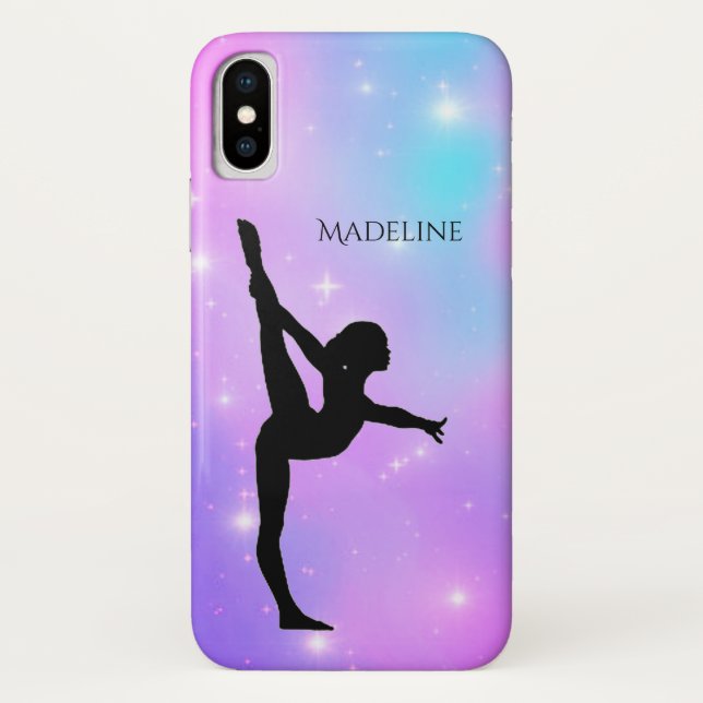 Para iPhone, Case-Mate Capa de telefone de Gradiente de Ginástica c/ Nome (Verso)