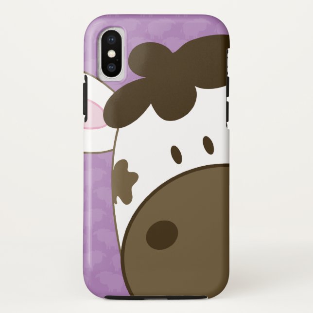 Para iPhone, Case-Mate Capa de telefone de vaca em bruto e castanho (Verso)