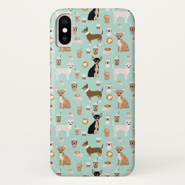 Para iPhone, Case-Mate Capa de telefone do café das chihuahuas (Verso)