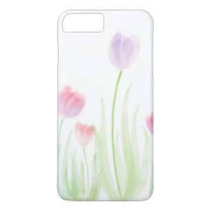 iPhone 8 Plus/7 Plus Capa de telefone do watercolour da tulipa