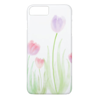 iPhone 8 Plus/7 Plus Capa de telefone do watercolour da tulipa