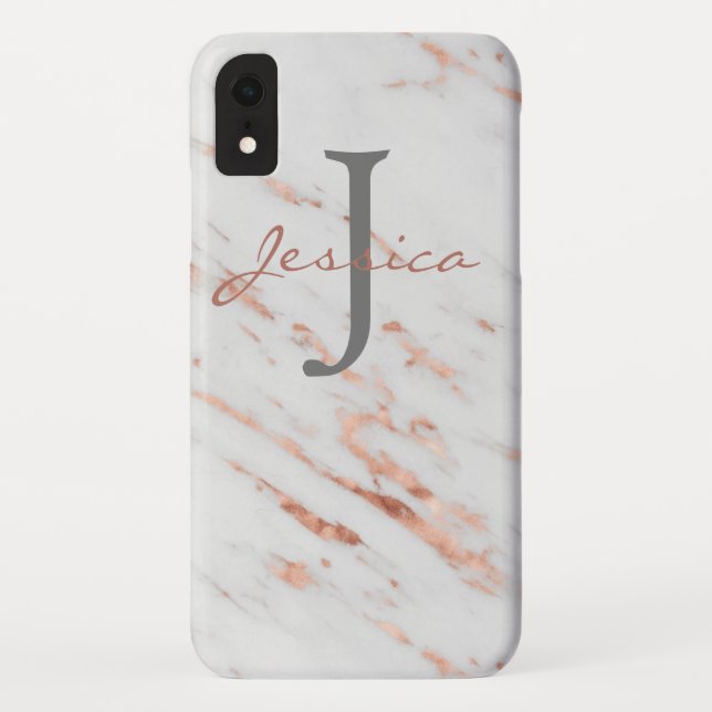 Para iPhone, Case-Mate Capa de telefone inicial e conhecida de mármore (Verso)
