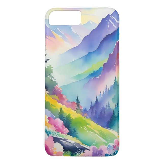 Para iPhone, Case-Mate capa de telefone montain&arco-íris de aquarela (Verso)