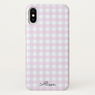 Para iPhone Da Case-Mate Capa de telefone Personalizada Gingham Azul Cor-de
