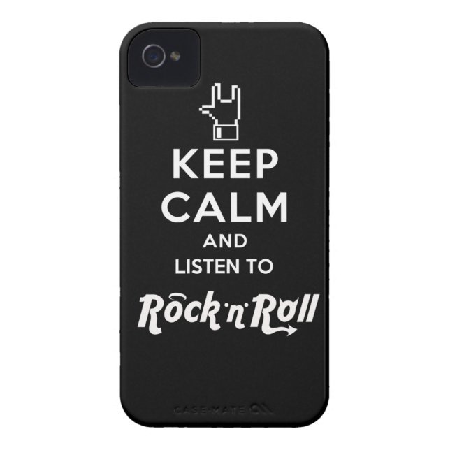 Para iPhone, Case-Mate Capa iPhone4 light Keep Calm... Rock 'n' Roll (Traseira)