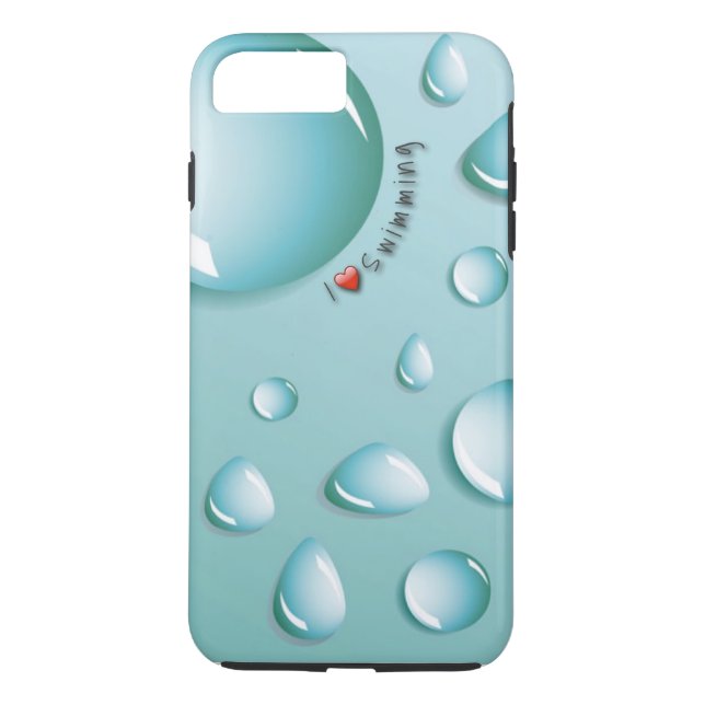 Para iPhone, Case-Mate Eu amo nadar a capa de telefone (Verso)
