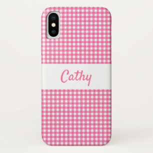 Capa Para iPhone Da Case-Mate Gingham cor-de-rosa Capa de telefone iPhone X