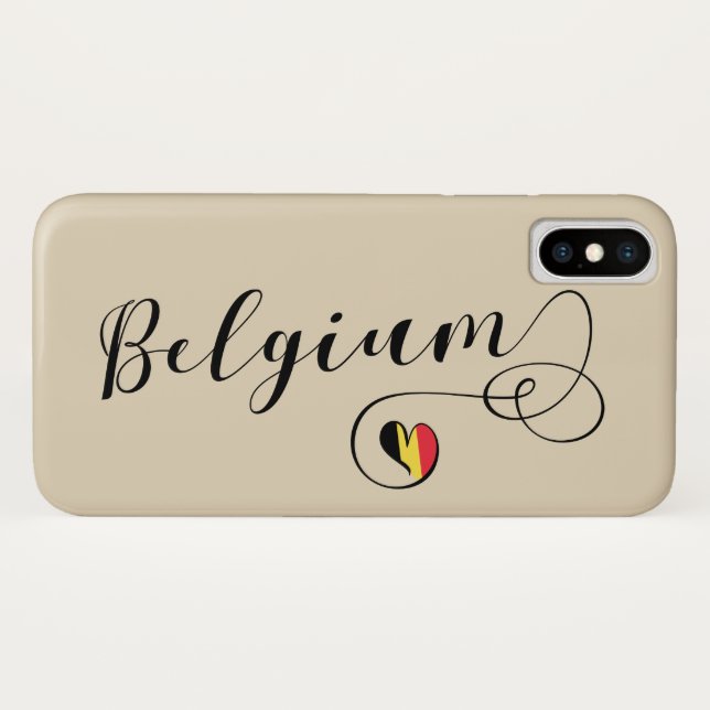 Para iPhone, Case-Mate Heart Belgium Mobile Capa de telefone, Bandeira be (Verso (Horizontal))