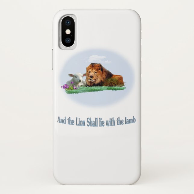 Para iPhone, Case-Mate Leão e Capa de telefone Cristã de Lamb (Verso)