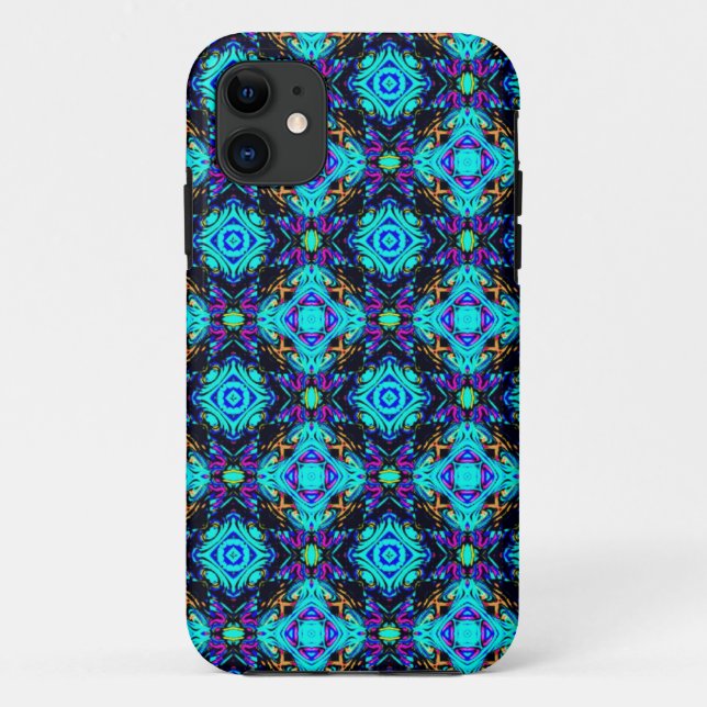 Para iPhone Da Case-Mate azul retro funky i capa de telefone (Verso)