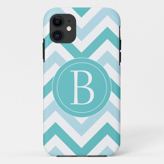 Para iPhone Da Case-Mate Capa de telefone azul de Chevron do ovo do pisco (Verso)