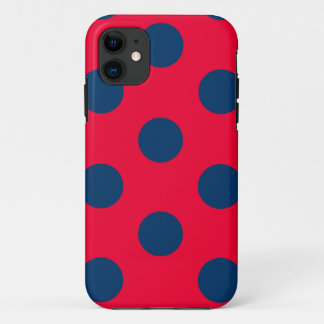 Para iPhone Da Case-Mate Capa de telefone Bolinhas Vermelho e Marinho Azul