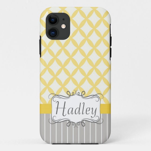 Para iPhone Da Case-Mate Cinza amarelo capa de telefone moderna (Verso)