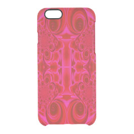 Para iPhone 6/6S Transparente Capa de telefone de espiral vermelho vibrante