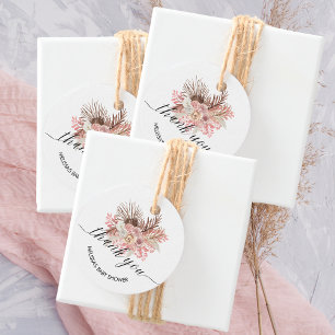 Para Lembrancinhas Agradeço as etiquetas Boho Dusty rosa flower