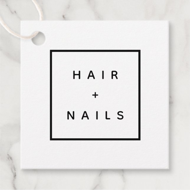 Para Lembrancinhas CABELO + UNHAS estilista de etiquetas feitas à mão (Frente)