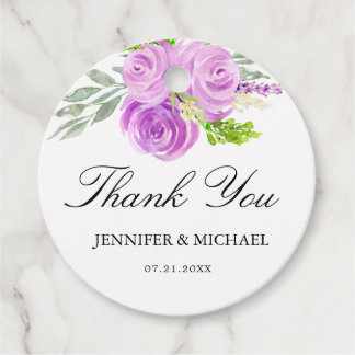 Para Lembrancinhas Casamento Floral lavanda Roxo Obrigado Etiquetas