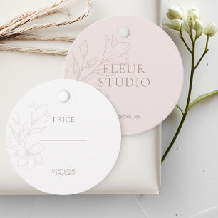 Para Lembrancinhas Cor-de-rosa Etiquetas de Preço Floral Mínimo Chi