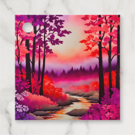 Para Lembrancinhas Etiquetas Coloridas de Arte da Floresta Batik
