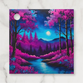 Para Lembrancinhas Etiquetas Coloridas de Arte da Floresta Batik