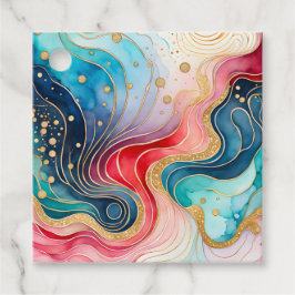 Para Lembrancinhas Etiquetas Coloridas de Arte de Tinta Abstrato