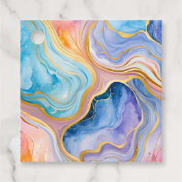 Para Lembrancinhas Etiquetas Coloridas de Arte de Tinta Marble