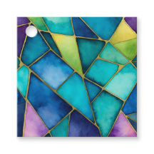 Etiquetas Coloridas De Arte De Vidro Colorida