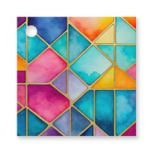 Etiquetas Coloridas De Arte De Vidro Colorida