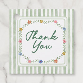 Para Lembrancinhas Etiquetas de Agradecimento de Casamento Verde Flor