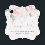 Para Lembrancinhas Etiquetas de Agradecimento Elegantes Florais Rosas<br><div class="desc">Etiquetas de agradecimento de flores de rosa rosa</div>