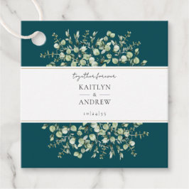 Para Lembrancinhas Etiquetas de casamento Teal Eucalyptus Together Fo