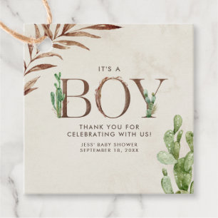 Para Lembrancinhas Etiquetas de Chá de fraldas do Cactus Leather Boy
