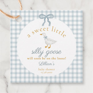 Para Lembrancinhas Etiquetas de Chás de Bebê Little Silly Goose Blue