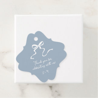 Para Lembrancinhas Etiquetas de Favor Azul com Arco desenhado à mão