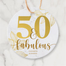 Etiquetas de Favor com Tipografia Dourada 50 e Fab