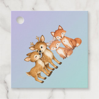 Para Lembrancinhas Etiquetas de Favor de Animais da Floresta Roxo e M