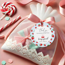 Etiquetas de Favor de Aniversário Obrigado Berry