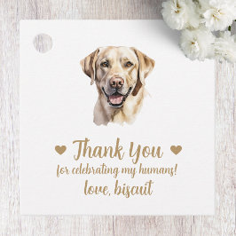 Para Lembrancinhas Etiquetas de Favor de Casamento de Cachorro Amarel